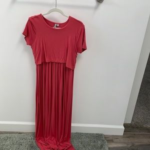 Maternity and nursing maxi dress